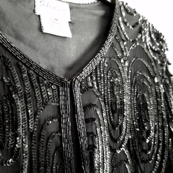 Formal Sparkly Sequined Occasion Jacket - Picture 3 of 15